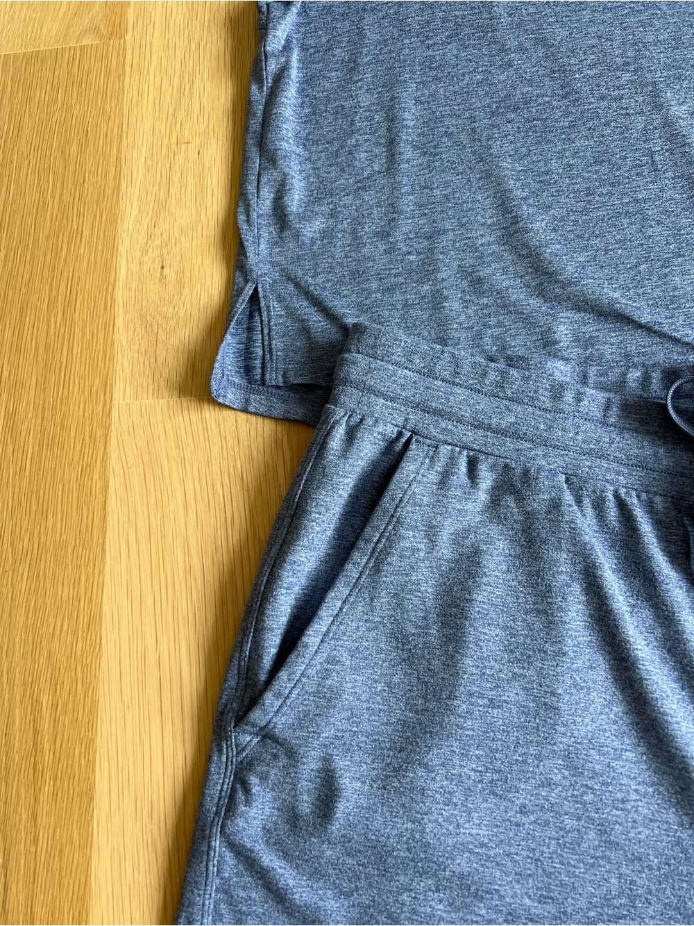 Zella Restore Soft Matching Set Blue Tempest Large Tee + Drawstring Pants, Large - Picture 2 of 10